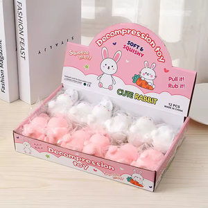 Cute Bunny Squeeze Toy White and Pink Silicone Stress Relief <b>Fidget</b> Toy for Kids Unisex Age 2 to 4 Years - Product Image 5