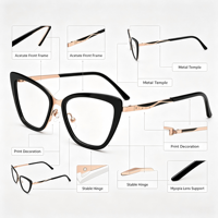 Monture de lunettes BONA en acétate et métal, design solide et populaire avec décoration imprimée, nouvelle monture optique pour verres de myopie