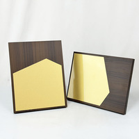 Plaque en aluminium doré, plaque de certificat en bois, trophée en bois massif personnalisé, récompenses en bois MH-T54