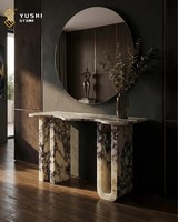 Table console en marbre naturel Calacatta Viola, design moderne YUSHI, ventes chaudes, pour la décoration intérieure de la maison et des hôtels