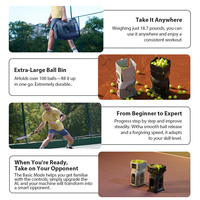 Machine de lancement de balles de tennis professionnelle Tenniix avec entraînement vocal par IA, portable, pour l'entraînement au tir