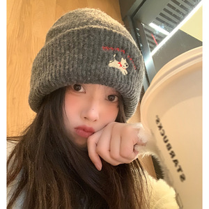 Nuevo Gorro de Invierno de Moda con Diseño de Cachorro y <span class=keywords><strong>Ciervo</strong></span> Bordado, de Felpa Cálida, PVC, 6 Paneles, para Mujer, Estiliza el Rostro, Versátil, para Cabezas Grandes - Product Image 3