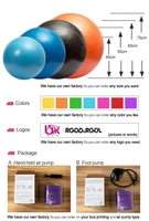 Ballon de yoga gonflable personnalisé en PVC de 65 cm avec pompe pour l'entraînement, le yoga, la gym et le Pilates