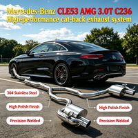 Échappement arrière à soupapes en acier inoxydable sablé sur mesure pour Mercedes CLE53 AMG C236 3.0T 2024-2026 compatible OEM
