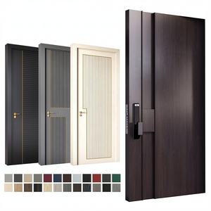 Puerta Exterior Moderna de Madera Sólida Estilo Europeo con Cerradura Inteligente Antirrobo para Apartamento, Hotel, Villa - Product Image 5