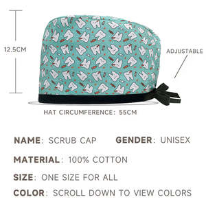 Bonnet chirurgical imprimé ours de dessin animé, bonnet d'infirmière, chapeau d'hôpital, bonnets de chirurgie, bonnet d'<span class=keywords><strong>anesthésiste</strong></span>, bonnet de dentiste - Product Image 2