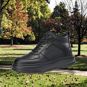 Zapatos de cuero genuino para hombre, informales, con suela gruesa, aumento de altura invisible de 8 cm, con cordones, versátiles, para otoño - Product Image 2