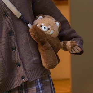 Bolso <span class=keywords><strong>de</strong></span> Peluche <span class=keywords><strong>de</strong></span> <span class=keywords><strong>Panda</strong></span> Rojo Acostado, Lindo Bolso <span class=keywords><strong>de</strong></span> Peluche, Mochila <span class=keywords><strong>de</strong></span> un Solo Hombro, Bolso Bandolera <span class=keywords><strong>de</strong></span> Muñeca para Mujer - Product Image 1