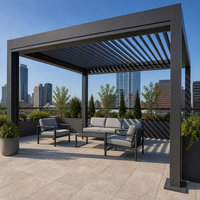 Pergola bioclimatique en aluminium Jiake avec lames orientables télécommandées et étanches pour projets de jardins sur toits, terrasses et espaces commerciaux