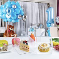 Boîte à gâteaux 2 pouces 3 pouces avec poignées Boîte à bonbons pour pâtisserie transparente Boîte à gâteaux rectangulaire en plastique pour rouleaux de gâteaux Portable