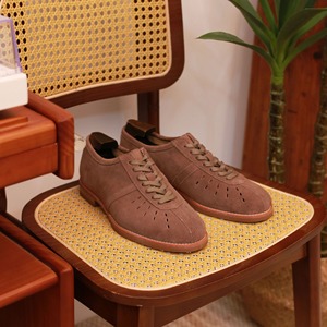 Zapatos Británico-Americanos de Piel de Vacuno de Grano Completo con Parches, Punta Cuadrada, con Cordones, Antideslizantes, Ligeros, Transpirables y Cómodos para Primavera/Verano - Product Image 2