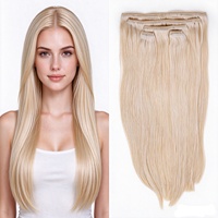 Extensions de cheveux à clipser couleur platine, prix de gros usine Shangkai Chine, pour salons et revendeurs en ligne