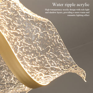 Lustre nordique moderne de luxe, grand luminaire en acrylique en forme de vague, <span class=keywords><strong>LED</strong></span>, angle de faisceau de 360 degrés, lampe de bar, décoration de la maison, luminaire suspendu - Product Image 6