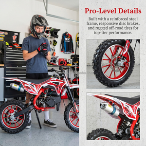 Mini moto de cross para niños con motor de 2 tiempos, motocicleta para jóvenes pilotos BY-047, motor de 2 tiempos potente y eficiente. - Product Image 6