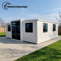 Cabine conteneur extensible personnalisable avec design à double aile pour un espace de vie extérieur polyvalent