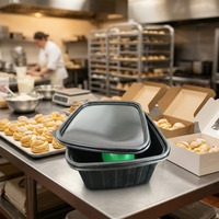 Conteneur alimentaire rectangulaire en plastique PP jetable, personnalisable avec impression numérique, pour restaurants à emporter, frites, aliments pour bébés
