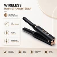 Lisseur de cheveux courts sans fil, mini fer à lisser portable sans fil pour hommes et femmes