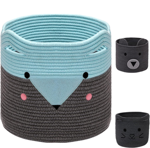 Cestas de Cuerda Grandes con Asas, Cesta de Almacenamiento Tejida para Juguetes y Artículos Diversos, Material de Tela, Diseño de Zorro, Gran Venta - Product Image 1