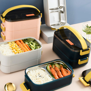 Boîte Repas Portable et Réutilisable en Acier Inoxydable 304 pour Employés de Bureau, Compatible Micro-Ondes - Product Image 4
