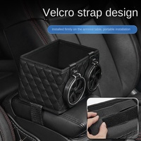 ISF F0802045 Organisateur de voiture moderne en cuir avec porte-gobelet pliable, accoudoir central, 1 compartiment, fabriqué en Chine