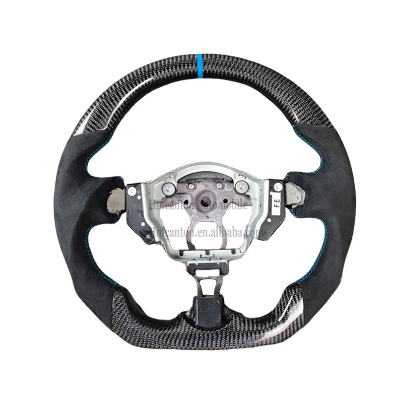 Bande bleue + Alcantara + fibre de carbone