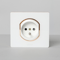 Interrupteurs et prises murales électriques YAKI de style français, panneau PC, couleur or gris blanc, 220V, IP35