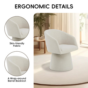 <span class=keywords><strong>Chaise</strong></span> de <span class=keywords><strong>salle</strong></span> à <span class=keywords><strong>manger</strong></span> moderne en velours de lin, pivotante à 360 °, rembourrée, grande boucle - Product Image 4