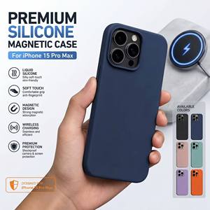 เคส iPhone 15 Pro Max แบบซิลิโคนแม่เหล็กพรีเมียม ปรับแต่งได้ตามต้องการ ผลิตจากโรงงาน  วัสดุซิลิโคนเหลว นุ่ม  รองรับการชาร์จไร้สาย - Product Image 2