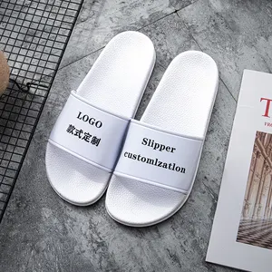 Manufacturer Hotel Slipper Brand Logo Shoes Custom Print Design Men Sandal Slides Rubber Embossed Custom Logo Slippers Women Men