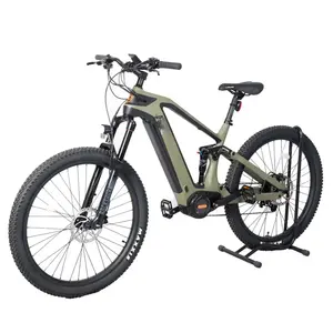 carbon frame electric mountain bike full suspension fat tyre MTB central motor 500w ebike dirt cycle