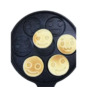 High Quality Made In South Korea Easy Cleanup Smiley Pancake Pan With 7 Unique Nonstick Wells Breakfast Fry Pan
