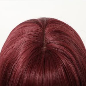 Nouvelle <span class=keywords><strong>perruque</strong></span> complète pour femme, cheveux longs bouclés bordeaux, grandes ondulations, simulation naturelle, style Ruili, peut être teinte, fabriquée à la machine, pour l'exportation - Product Image 6