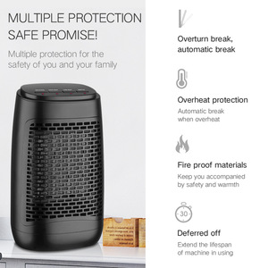 Ventilateur chauffant électrique, chauffage rapide, thermostat réglable, chauffage de l'air, portable, 1200W, pour l'hiver, la maison et le bureau - Product Image 6
