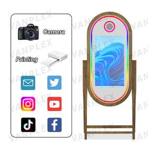 Photomaton de mariage de luxe - Miroir magique en bois massif avec écran tactile de 32 pouces et <span class=keywords><strong>imprimante</strong></span> professionnelle - Product Image 4
