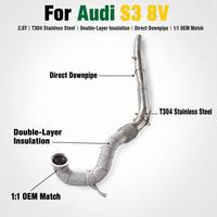 Collecteur d'échappement sport haute performance en acier inoxydable T304 isolé pour Audi S3 2.0T 8VS – Amélioration de performance pour la course