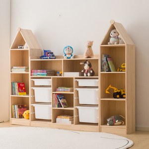 Nouveau design, étagère en bois, <span class=keywords><strong>rangement</strong></span> de jouets, organisateur d'armoire de <span class=keywords><strong>rangement</strong></span> pour enfants avec bacs en plastique - Product Image 4