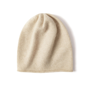 Fashion Luxury <strong>Winter</strong> Soft Solid Color Plain 100% Pure Cashmere Knit Beanie Skull Cap Custom <strong>Women</strong> Slouchy Knitted Cashmere <strong>Hat</strong> - Product Image 3