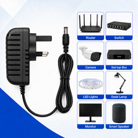 Adaptateurs secteur AC/DC multi-prises 12V 2A 24W CE RoHS prêts à être expédiés aux États-Unis, en Europe, au Royaume-Uni et en Australie pour routeurs sans fil et commutateurs réseau