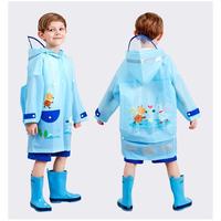 Poncho de pluie pour enfants avec bandes réfléchissantes de sécurité, capuche extra large, imperméable, pour l'école, avec protection pour sac à dos