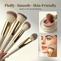 Ensemble de 8 pinceaux de maquillage professionnels pour le visage avec sac de rangement en cuir, poils synthétiques doux, logo personnalisé, kit de voyage