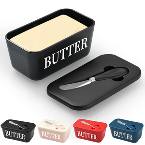 Mantequillera de Cerámica con Tapa y Cuchillo de Acero, Recipiente Rectangular para Guardar Mantequilla, para Servir Tostadas en la Encimera de la Cocina - Product Image 2