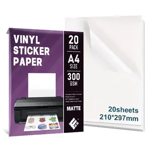 Fy gümüş 400 yaprak yazdırılabilir mat parlak vinil mürekkep püskürtmeli A4 etiket şeffaf yapıştırıcı Sticker etiketler kağıt lazer baskı için