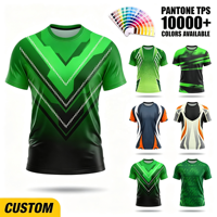 T-shirt à manches courtes pour homme en polyester personnalisé ODM, forme en V, sublimation, impression intégrale 3D pour vêtements d'équipe