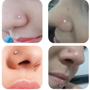 F136 Titanium Alloy Zirconia Nose Stud <b>Ball</b> Shape Daily Wear Fashion <b>Piercing</b> Jewelry - Product Image 1