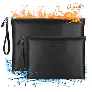 Upgraded Free Sample Double Pack Waterproof And Fireproof Money Bag For Valuables