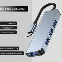 Adaptateur de port portable Hub USB-C multiport 4 en 1 Hub et station d'accueil USB-C avec USB2.0*3+USB3.0, hubs USB pour ordinateur portable