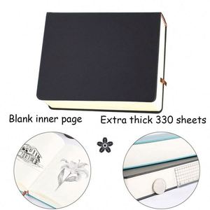 Carnet de notes vierge en cuir rigide personnalisé A4 A5 A6, 100 feuilles, reliure thermique, pour dessin, croquis, travail créatif, cadeau - Product Image 2