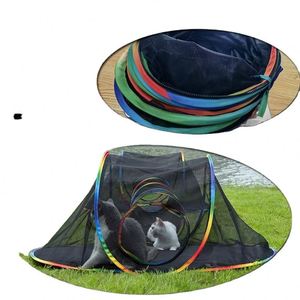 Tente pour chat d'intérieur portable arc-en-ciel BSCI avec 2 tunnels pour chats, 2 voies, pour chats et petits animaux, cages pour chatons et animaux de compagnie - Product Image 6