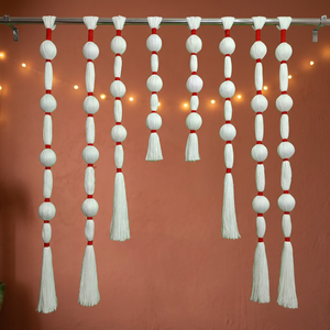 <b>White</b> Silk Bohemian Flower Bud Garland Tassel <b>Hanging</b> Decorative Wall Pendant for Wedding Party Event Backdrop - Product Image 6