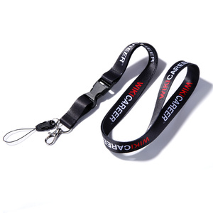 Vente chaude Lanière Promotion Personnalisée Polyester Courroie De Cou Conception Plat Blanc Porte-clés Lanière avec Logo - Product Image 2